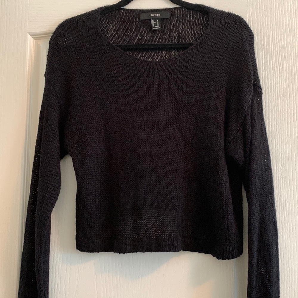 Forever 21 Black Sweater Crop Top